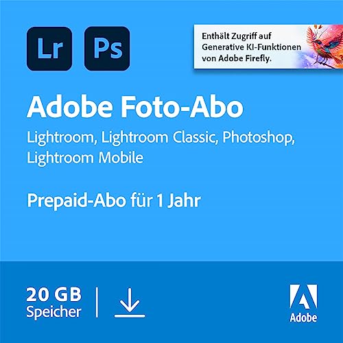 Adobe Creative Cloud 20GB:Photoshop&Lightroom|1 Jahr|PC/Mac Digital Download